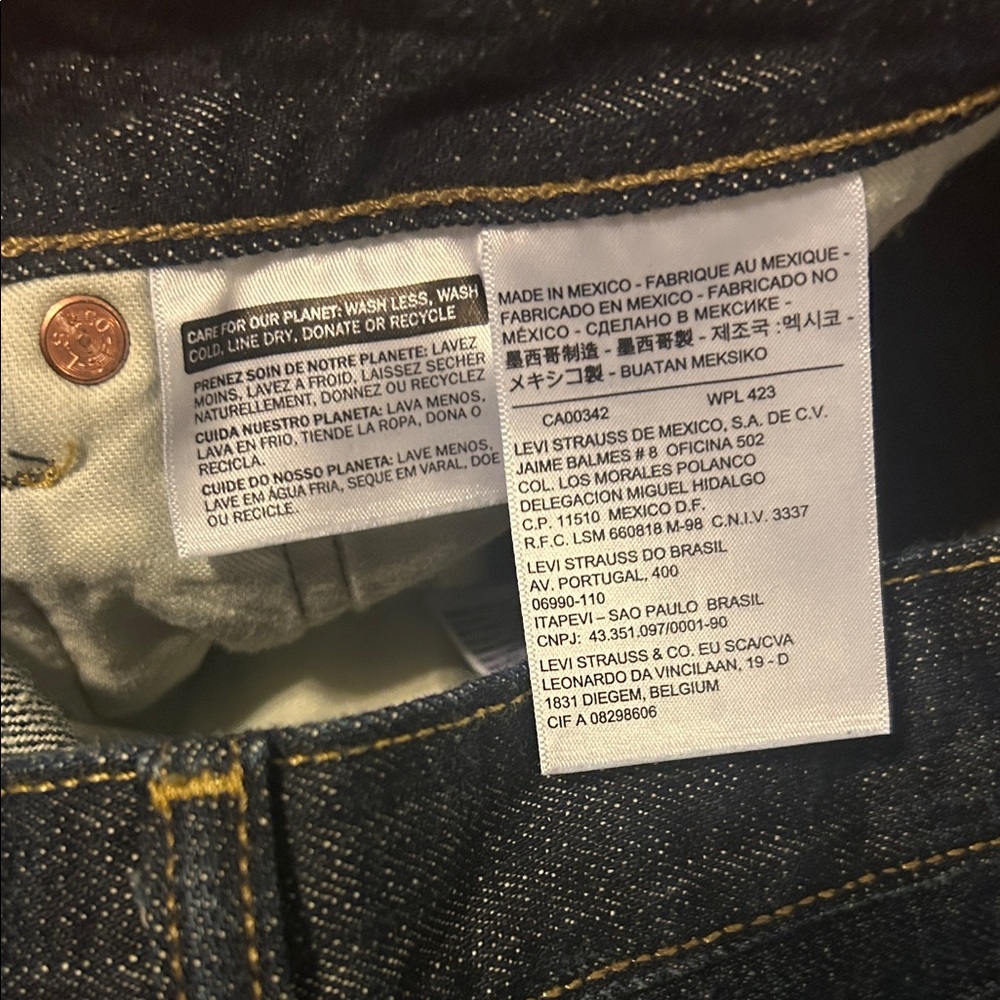 Levi's Men's Deep Indigo Straight Jeans. Button up 501’s. 34/30 - Picture 3 of 6